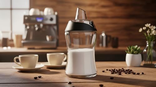 J&M DESIGN Glass Sugar Dispenser with Pour Spout for Coffee Bar, Tea