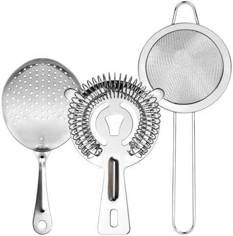3-in-1 Cocktail Strainer Set, Includes Julep, Hawthorne, Fine Mesh