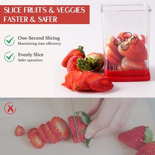 2 Pcs Strawberry Slicer | Fruit Slicer Cup, Strawberry Cutter with