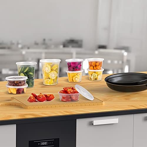 TashiBox 8oz, 40 Sets Plastic Containers with Airtight Lids
