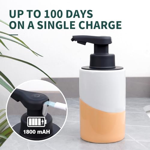 BosilunLife Automatic Soap Dispenser Ceramic Hand Free Soap Dispenser