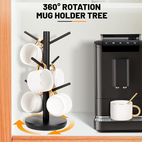 MyLifeUNIT Mug Holder Tree, 360° Rotated Coffee Cup Holder with 6
