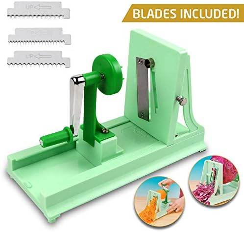 Vollum Vegetable Spiralizer with 4 Blades Straight and Serrated