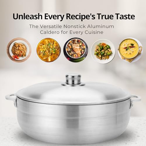 Alpine Cuisine 8-Piece Nonstick Aluminum Caldero Cookware Set with