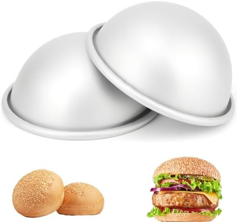 Kundalini 5 Inch Dome Cake Pan Set of 2 Aluminum Half Ball Sphere Cake