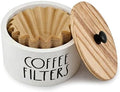 Wooden Coffee Filter Holder With Lid, Coffee Filter Storage Container