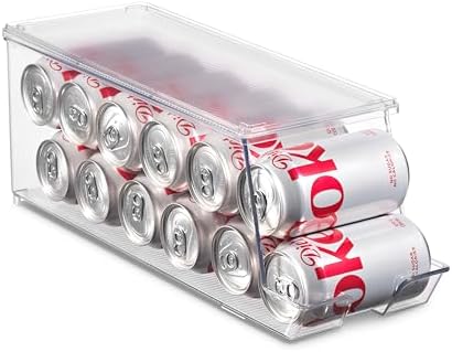 Set of 2 Stackable Soda Can Dispensers for Fridge, Holds 12 Cans