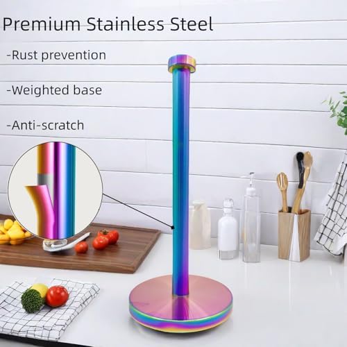 Stainless Steel Paper Towel Holder, Rainbow