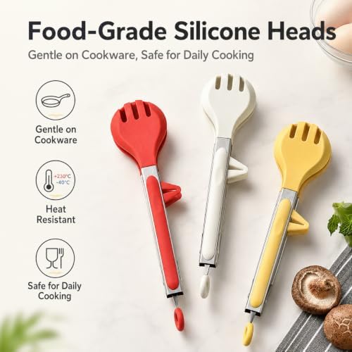 Silicone Kitchen Tongs, 2 Pack, 10 Inch