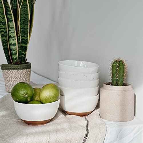 Mora Ceramic Small Dessert Bowls - 16oz, Set of 6 - Microwave, Oven