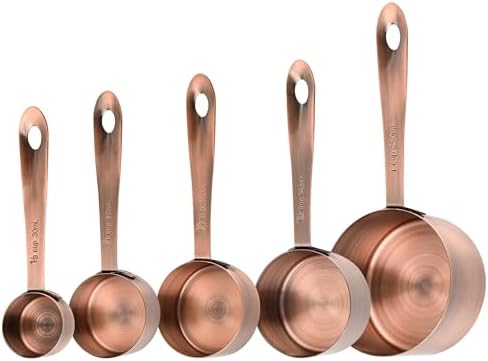 Copper Measuring Cups and Spoons Set, Stainless Steel Measuring Cups