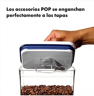 OXO Plastic Airtight Pop Containers Rectangle 3 Piece Set with Scoop