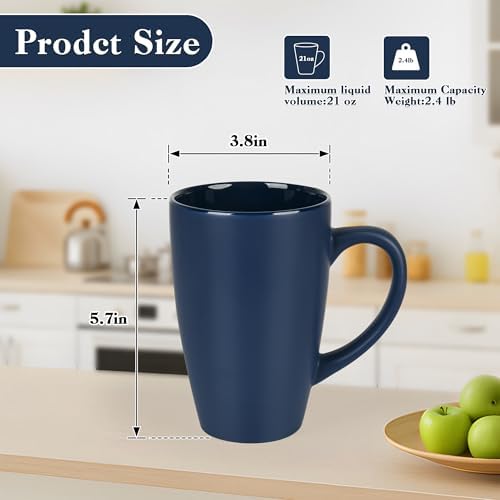 BYCNZB 20oz Extra Large Ceramic Tall Coffee Mugs Set for Coffee Tea