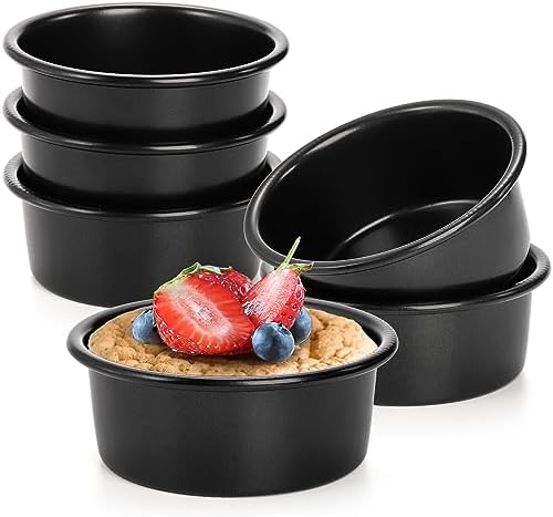 Yesland 4 Inch Mini Cake Pans Set of 6, Nonstick Round Baking Pans