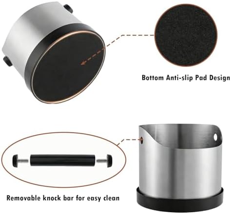 Espresso Knock Box, 700ML Stainless Steel Coffee Grounds Knock Box