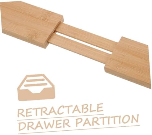 PRETYZOOM 2pcs Adjustable Bamboo Drawer Divider for Tableware