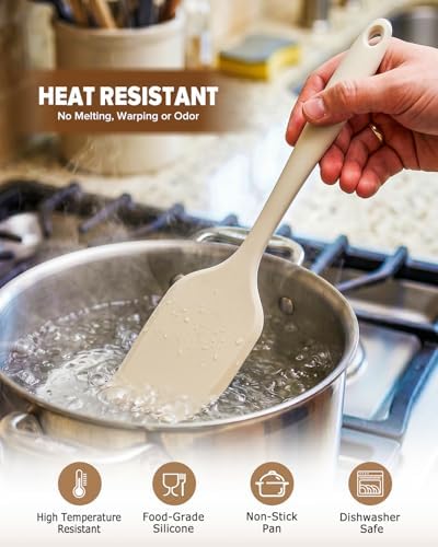 Small Silicone Spatula Turner Set, Non Toxic Kitchen Utensils, 6Pcs