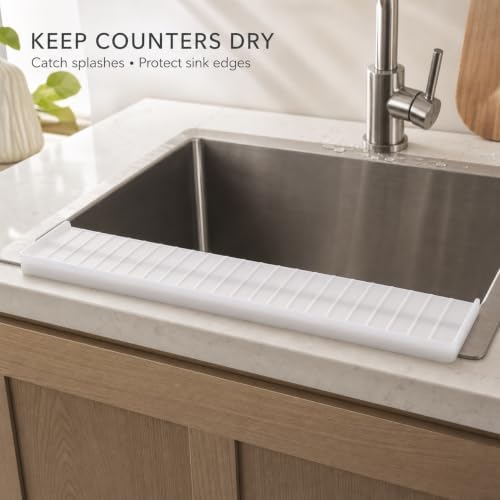 Silicone Sink Edge Protector, Splash Guard & Draining Mat