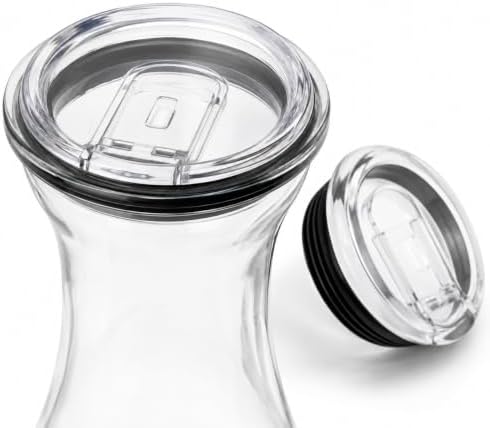 Lux Glass Carafe Set, 1 Liter Drink Pitcher & Wine Decanter, Mimosa