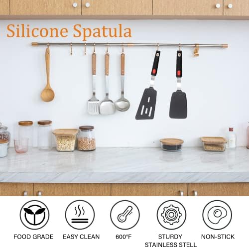 Silicone Spatula Turner Set of 2, 600°F Heat Resistant Cooking