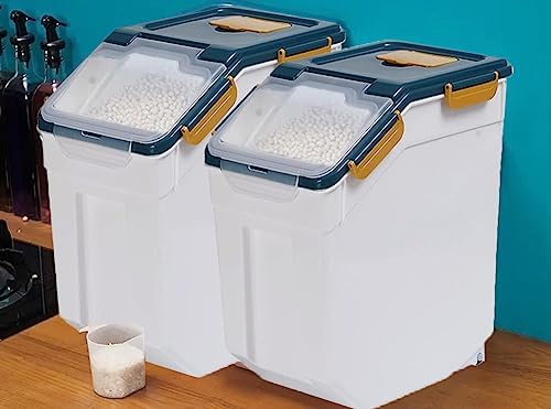 25LB Large Flour Storage Container Bin,2 Pack Airtight Plastic with