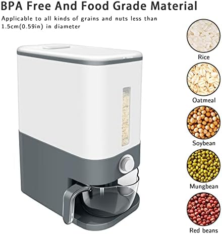 Lenwi 22-25 Lbs Rice Dispenser, Grey