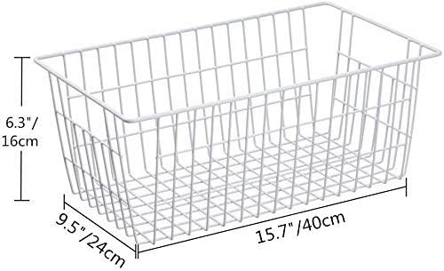 SANNO Freezer Baskets Wire Farmhouse Large Organizer Storage Bins Rack