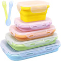 Set of 5 Collapsible Silicone Food Storage Containers With