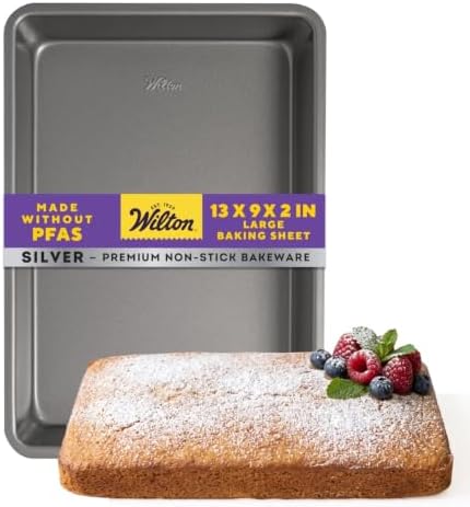 Wilton Silver Non-Stick Oblong Cake Pan, Made Without PFAS