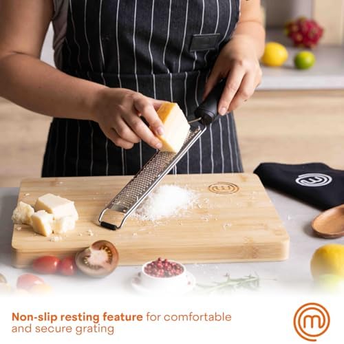 MasterChef Zester Grater with Handle, Stainless Steel, Non Slip Grip