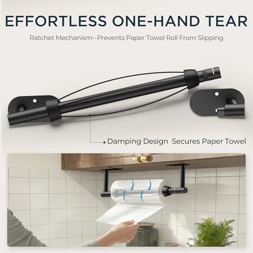 FORIOUS Paper Towel Holder, Matte Black
