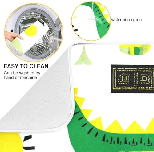 OTVEE Dinosaur Shape Design Dish Drying Mat for Kitchen Counter