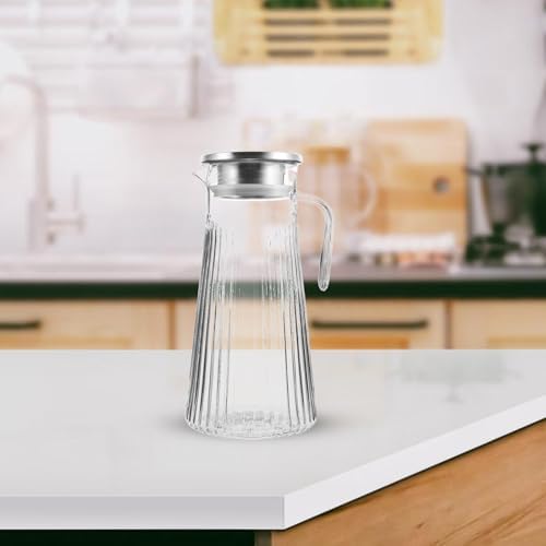 1.5l Water Pitcher with Lid, Stainless Steel Acrylic Jug
