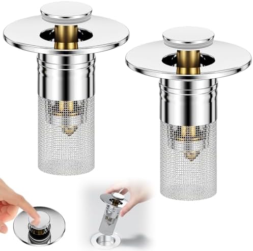 Vodolo 3-in-1 Sink Drain Strainer, 2PCS Stainless Steel
