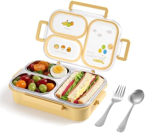 NUKied Stainless Steel Lunch Box, 3 Compartments