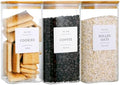 CZZGSM 3 Pack Square Glass Kitchen Storage Jars with Airtight Bamboo