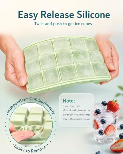 Silicone Ice Cube Tray, Ice Trays For Freezer with Lid