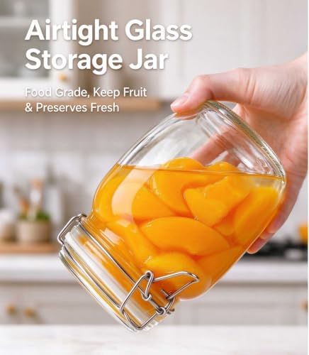 17 oz Glass Jars 4Pack with Airtight Lids,Wide Mouth Food Storage