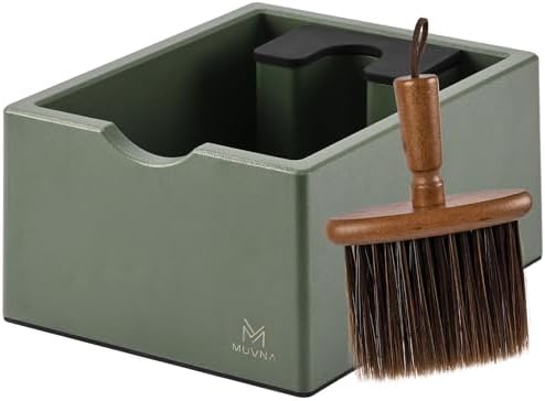 Espresso Knock Box, Tamping Station, Non-Slip Base, Green
