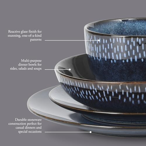 Gibson Elite Matisse 16-Piece Dinnerware Set – Double Bowl Reactive