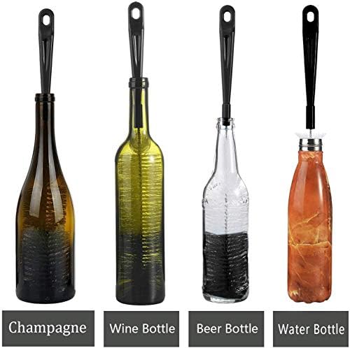 ALINK 3-Pack Long Black Bottle Cleaning Brush for Narrow Neck