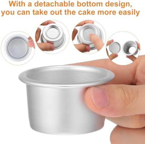 UPKOCH 12 Pcs 2 Inch Mini Cake Pans with Removable Bottom -Round
