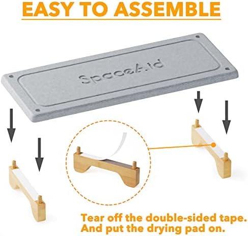 SpaceAid DryingNeat Sink Organizer, Bamboo Feet, Gray
