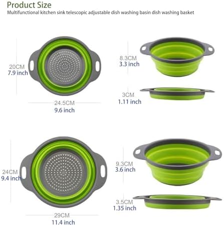 Collapsible Colander Set of 2 (1 Large + 1 Small) – Silicone Kitchen