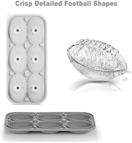 Nax Caki 3D Football Ice Cube Tray, Large Football Silicone Fun Shapes