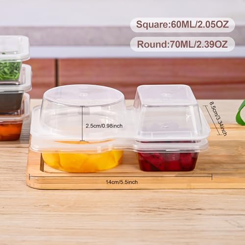 RXRRXR 20PCS Double Compartment Condiment Container With Lids