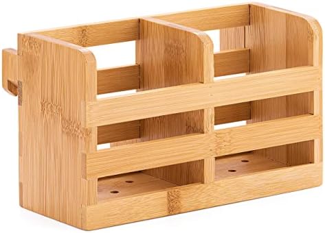 Bambüsi Bamboo Utensil Holder, Countertop Silverware Caddy