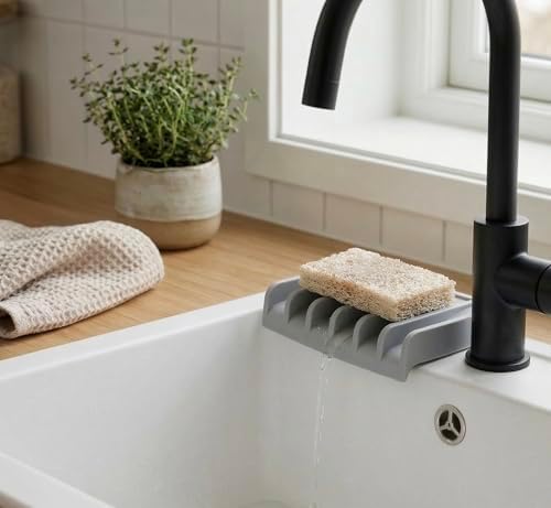 Effilogic Silicone Sponge Holder, Soap Dish, Self Draining Kitchen