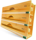 3-in-1 Bamboo Wrap Organizer with Cutters, Labels, Interior Holders