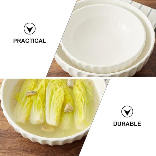 Halloween White Ceramic Pumpkin Soup Bowl Set for Kitchen Storage Use